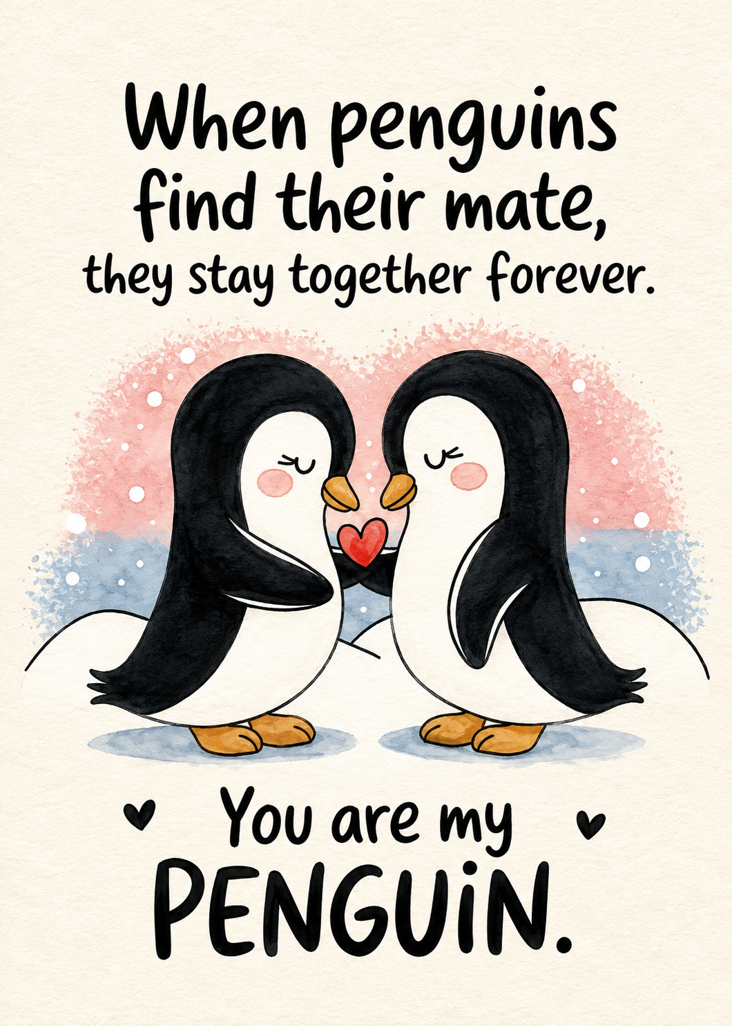 You Are My Penguin card cover